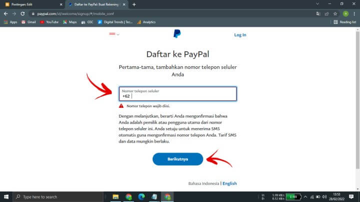 Cara Registrasi Paypal